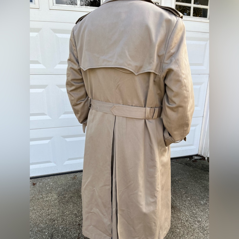 Vintage Christian Dior Long Double Breasted Light tan Trench Coat 44R - Picture 5 of 11